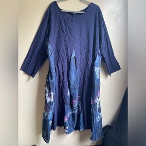 Gorgeous O-neCue size 4X flowy floral midi dress sheer sides